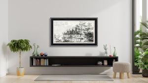 Antique Silver & Black Deco Frame
