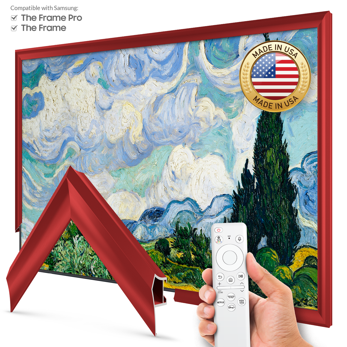 Candy Apple Red - Alloy Prismatic Samsung Frame TV Bezel