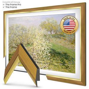 Modern Gold Leaf Deco Slim Frame