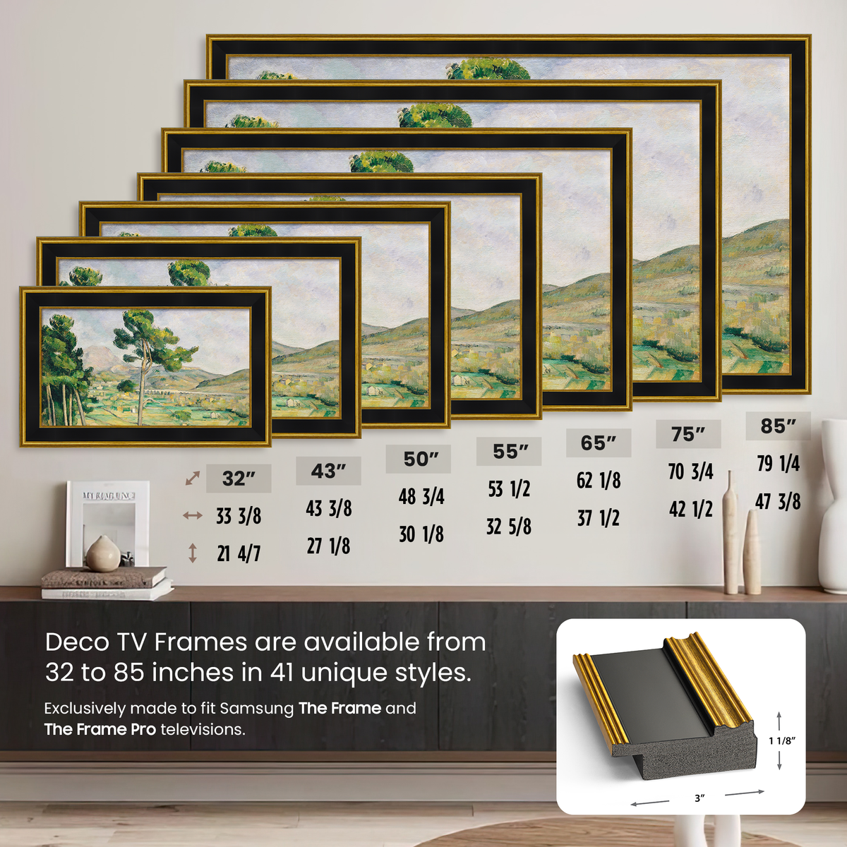 Antique Gold & Black Deco Frame
