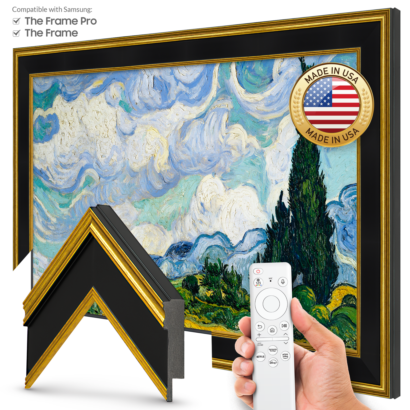 Antique Gold & Black Deco Frame