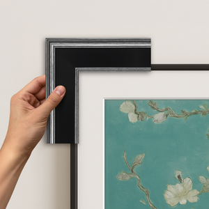 Antique Silver & Black Deco Frame