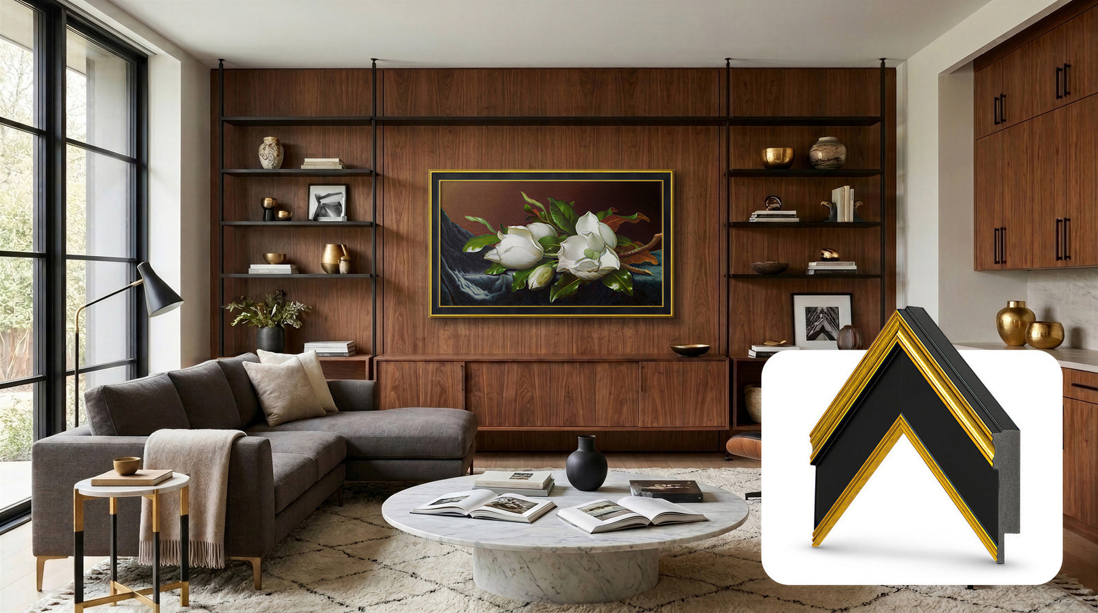 Antique Gold & Black Deco Frame