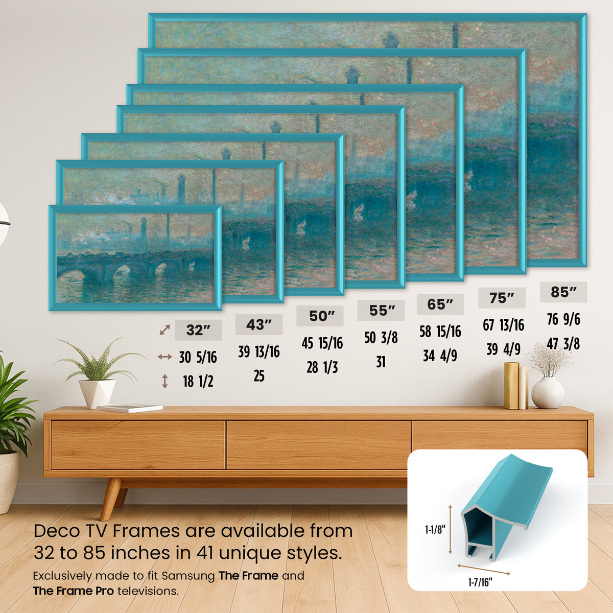 Caribbean Turquoise - Alloy Prismatic Samsung Frame Bezel