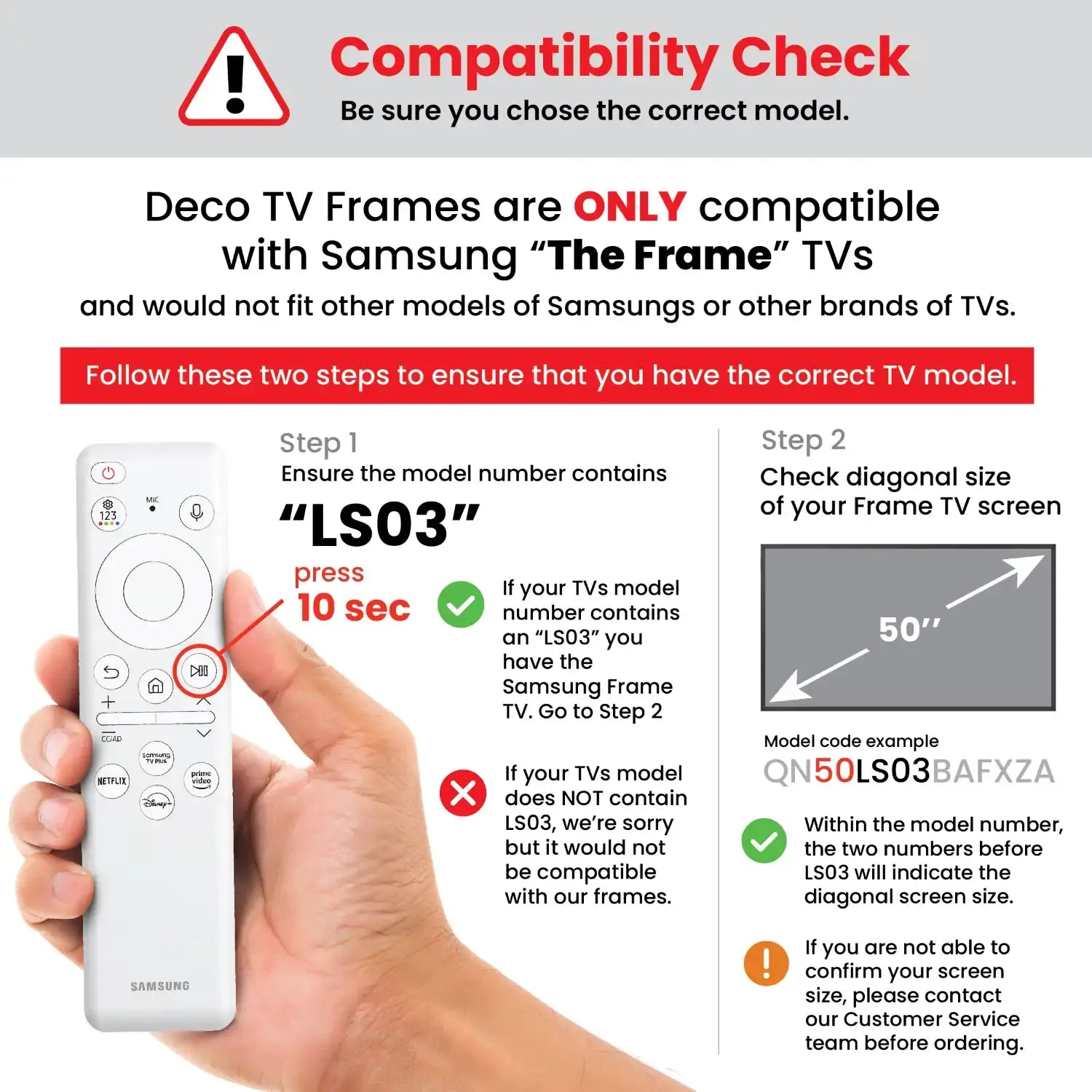 Contemporary Silver Deco Frame | Frame My TV