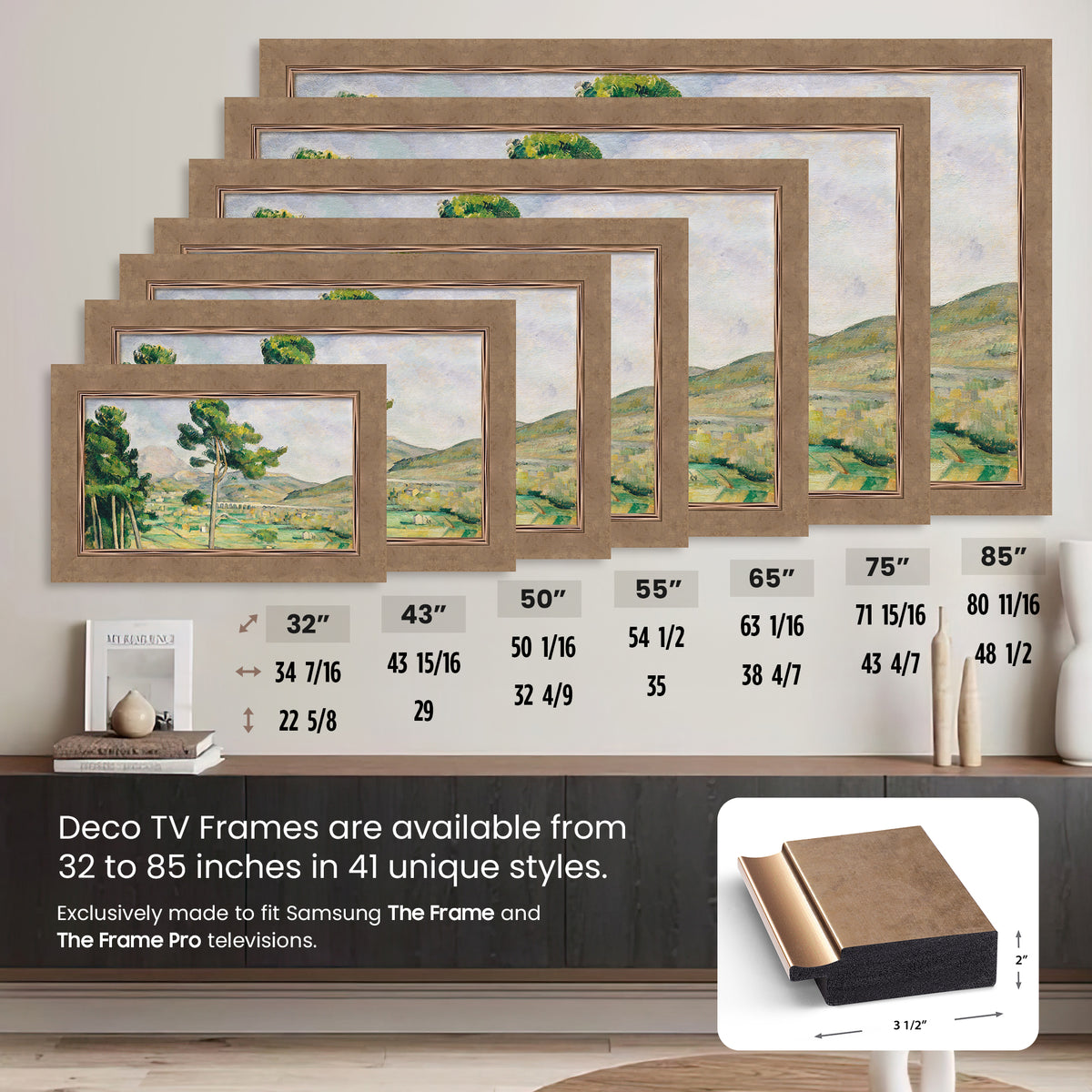 Contemporary Bronze Deco Frame