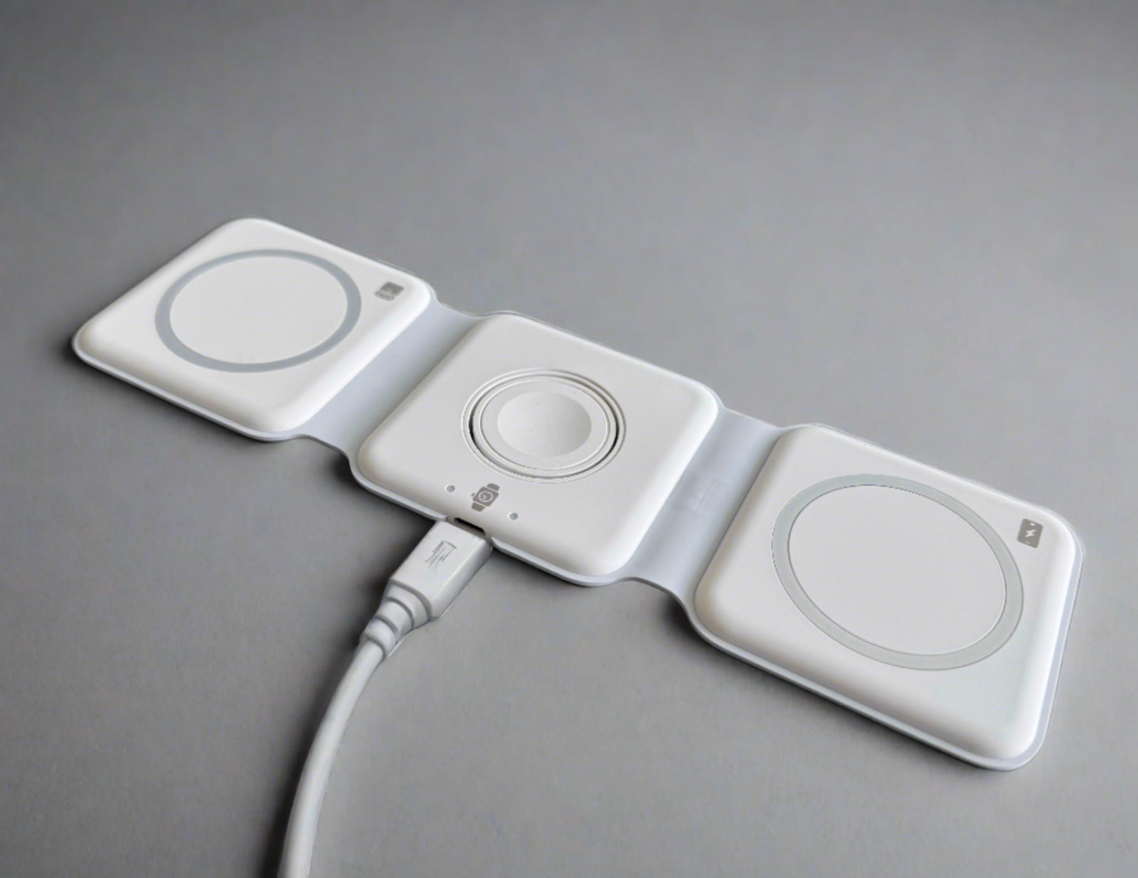 Foldable 3-in-1 Wireless Charger with Magnetic Phone, Watch, and Headphone Charging