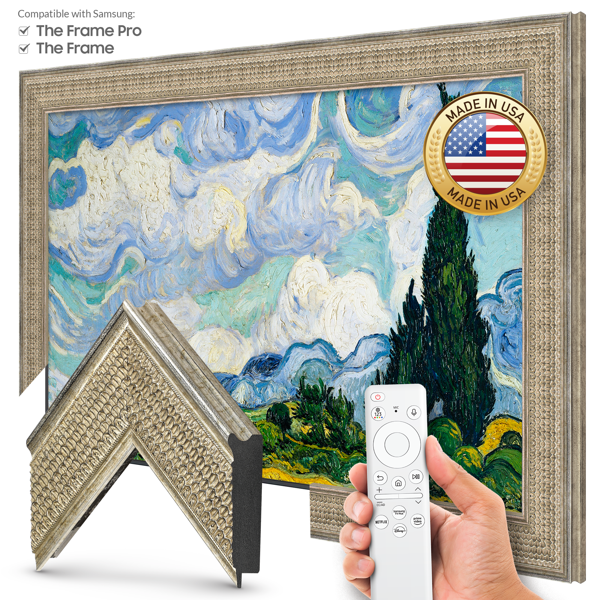 Gatsby Silver Deco Frame | Frame My TV