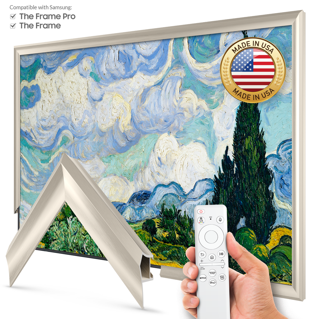 German Silver - Alloy Prismatic Samsung Frame TV Bezel | Frame My TV
