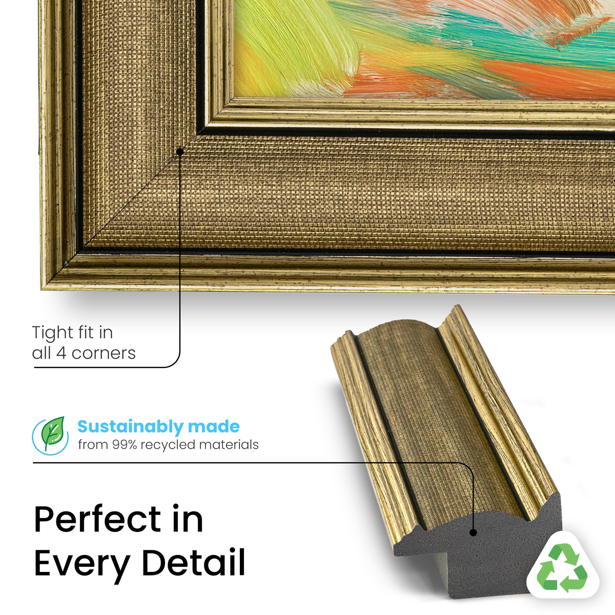 Industrial Brass Deco Slim Frame