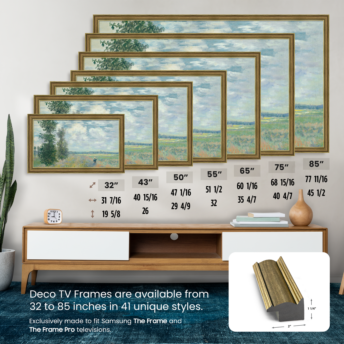 Industrial Brass Deco Slim Frame