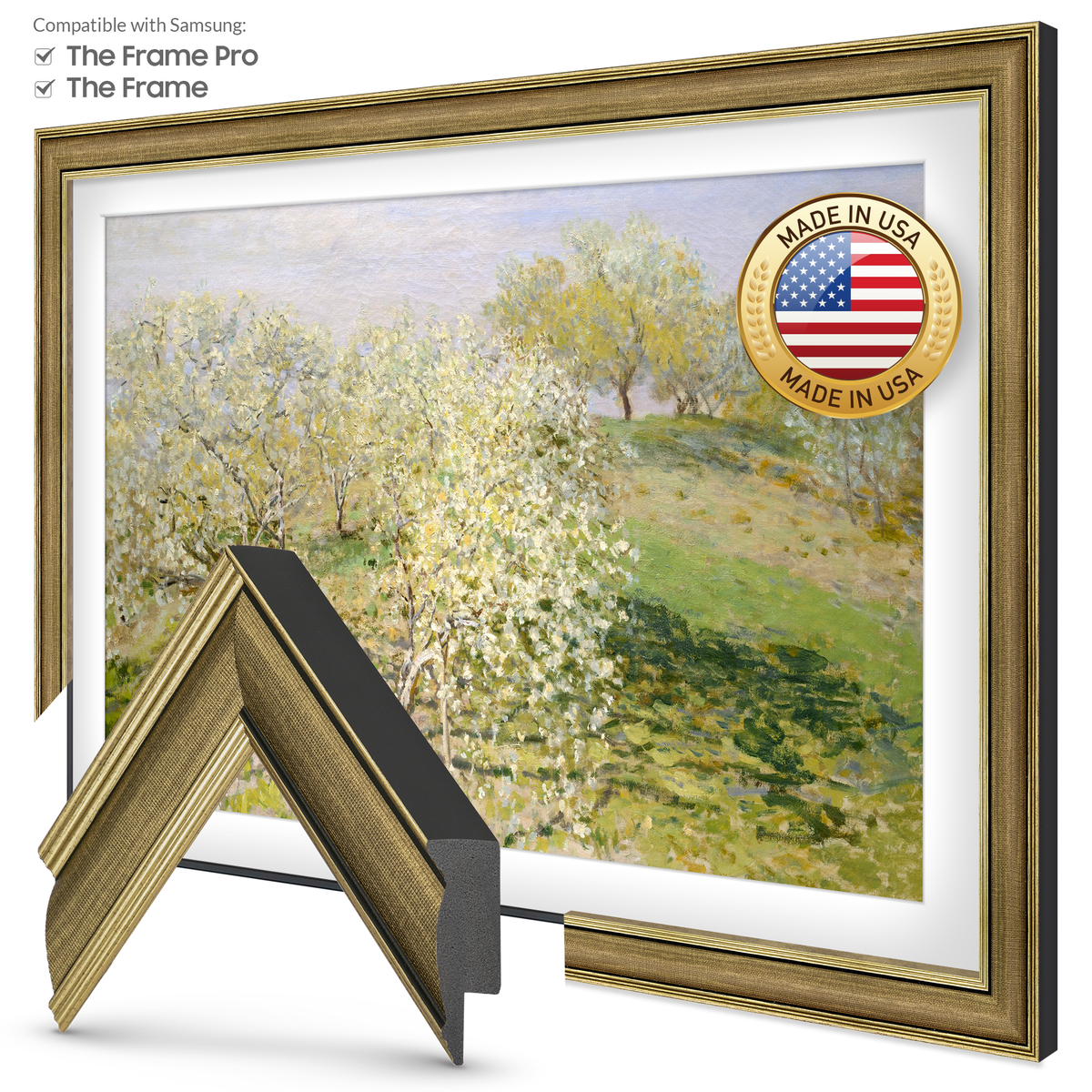 Industrial Brass Deco Slim Frame