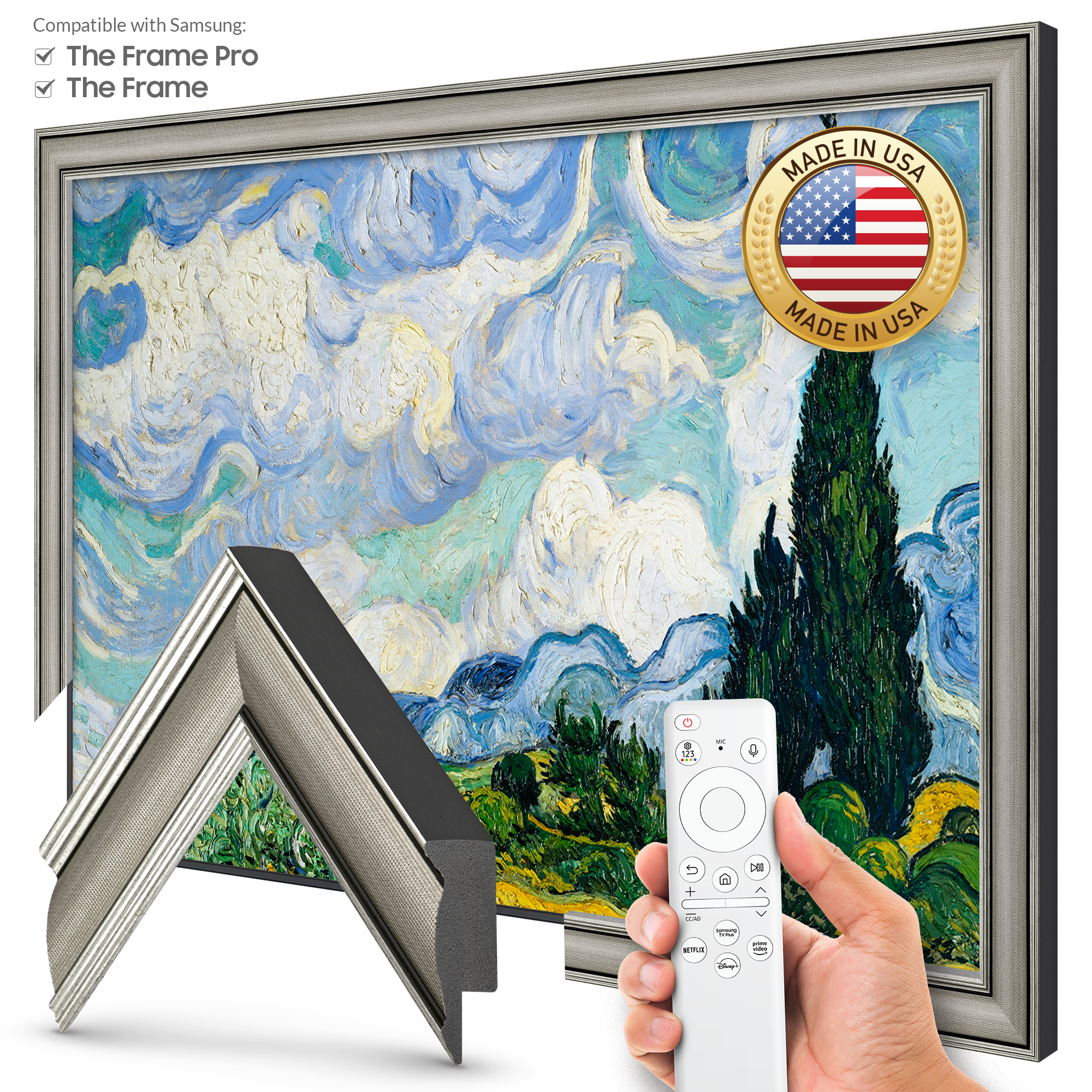 その他 Video frame Industrial Nickel Deco Slim Frame | Frame My TV