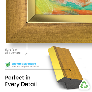 Modern Gold Leaf Deco Slim Frame