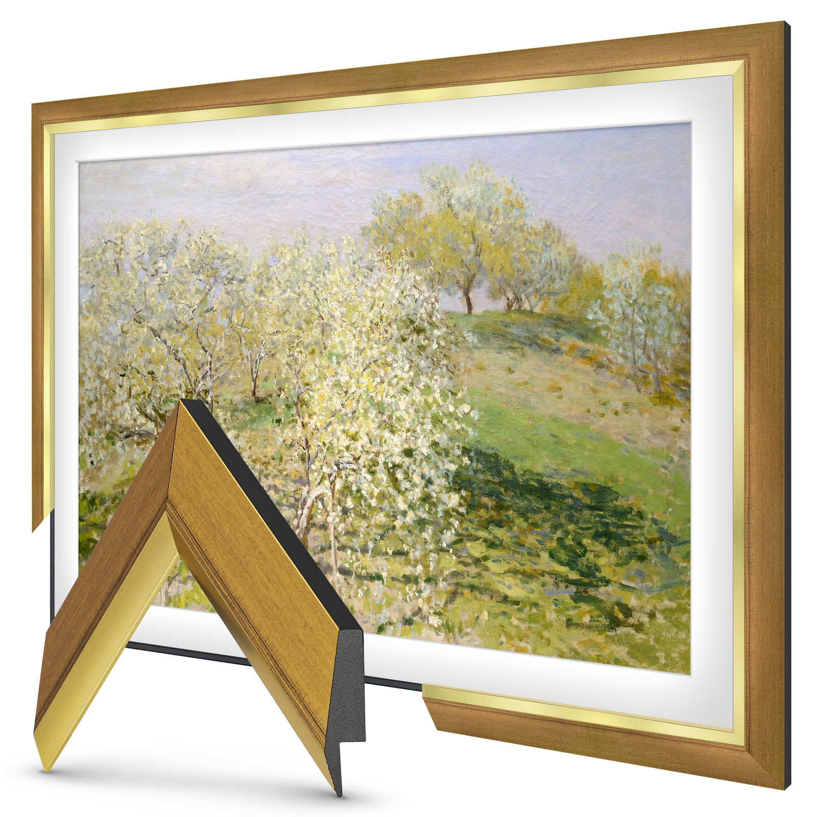 Modern Gold Leaf Deco Slim Frame