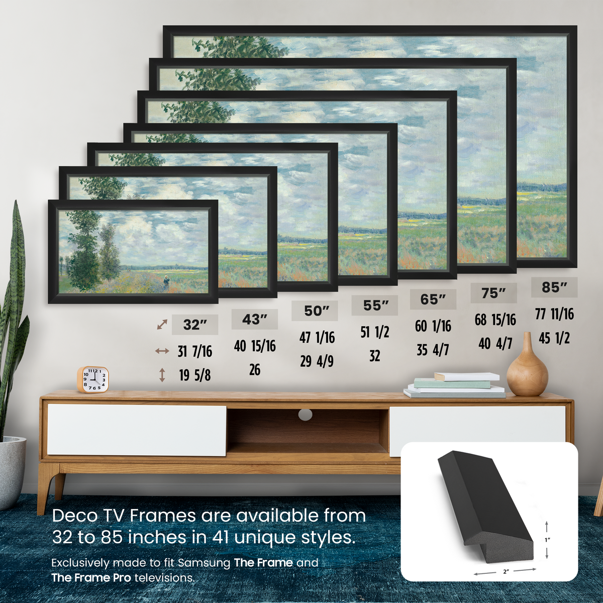 Modern Tuxedo Black Deco Slim Frame