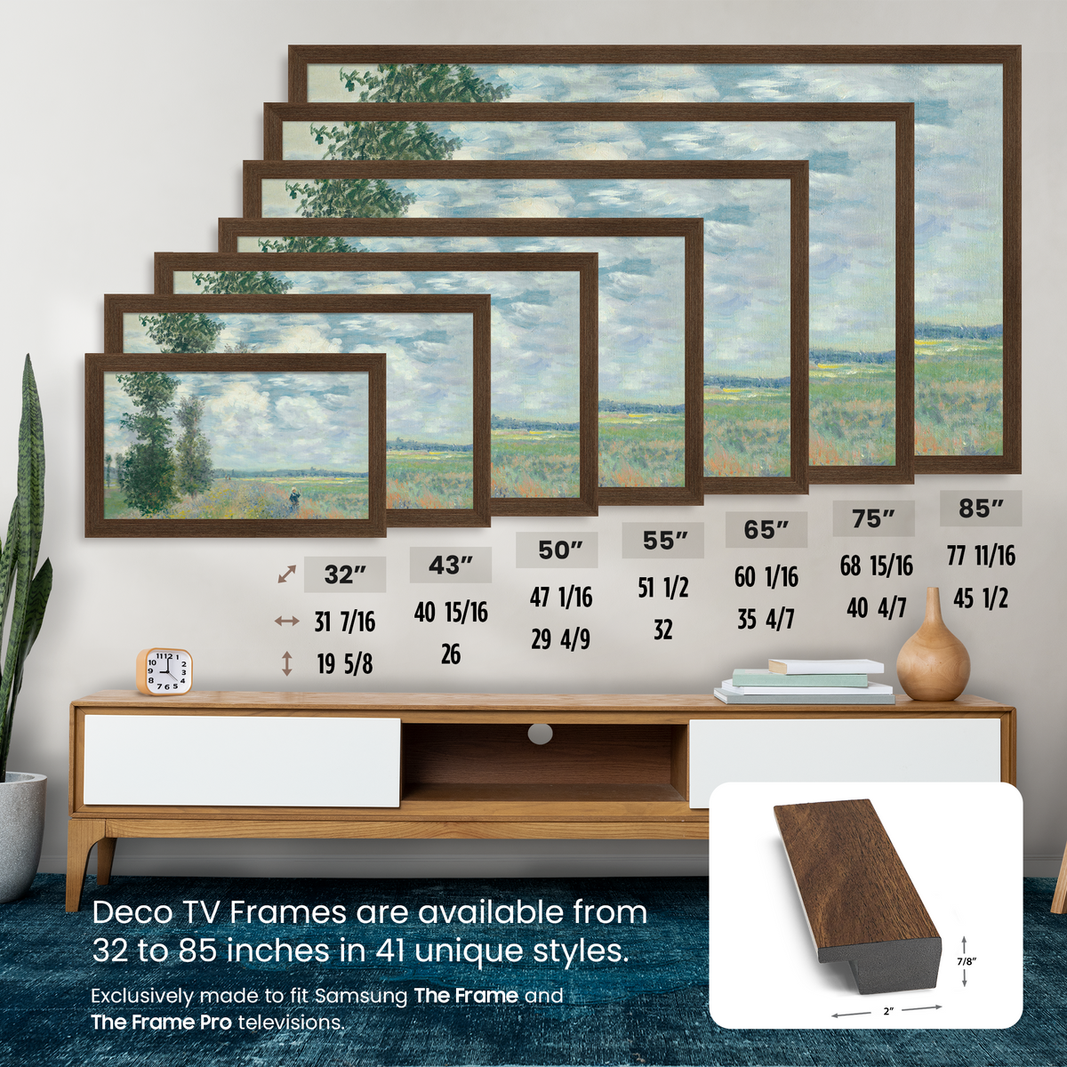 Museum Walnut Deco Slim Frame