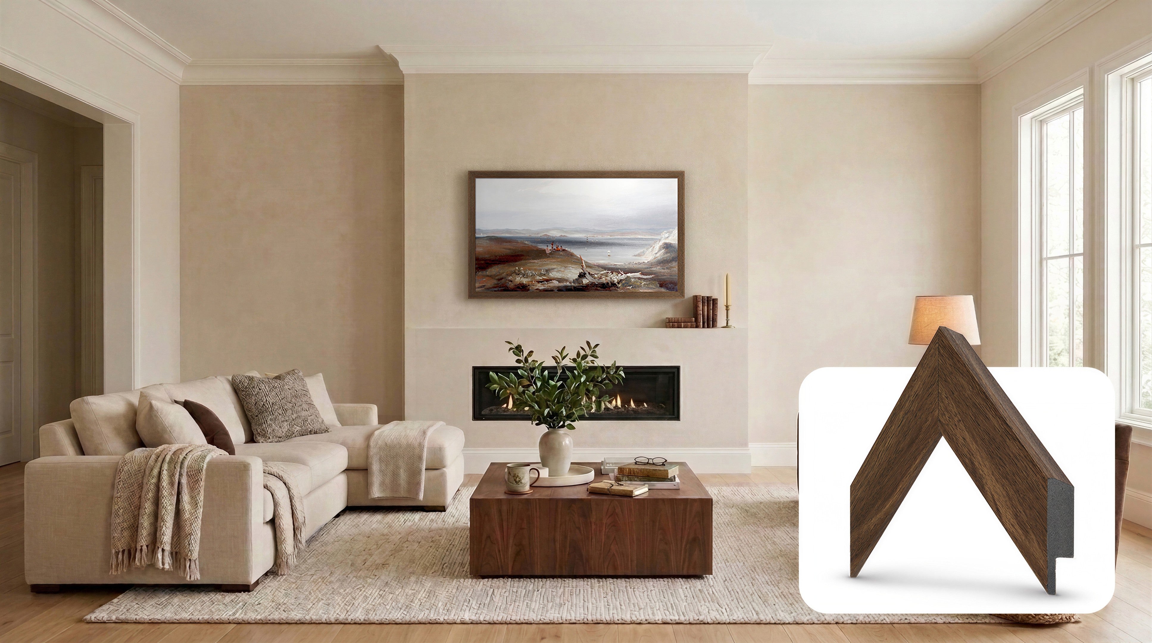 Museum Walnut Deco Slim Frame | Frame My TV