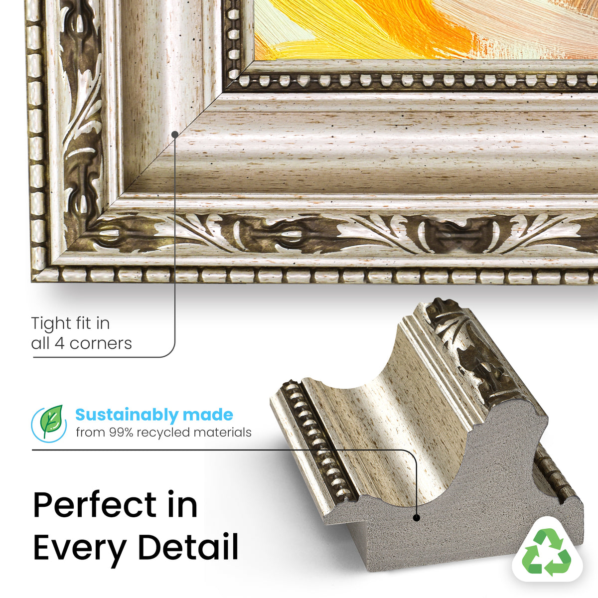 Ornate Silver Deco Frame