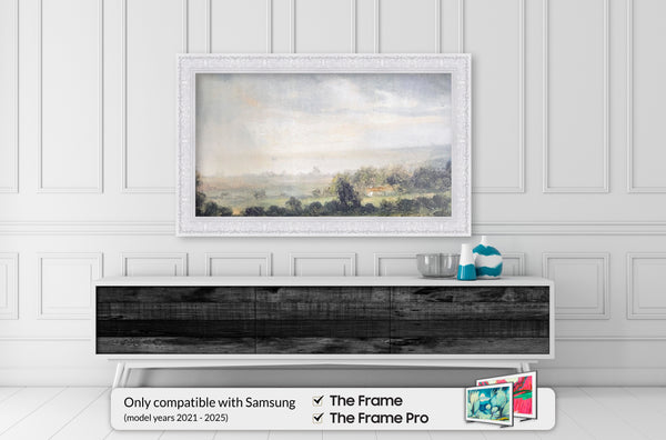 Tuscan Gloss White Deco Frame | Frame My TV