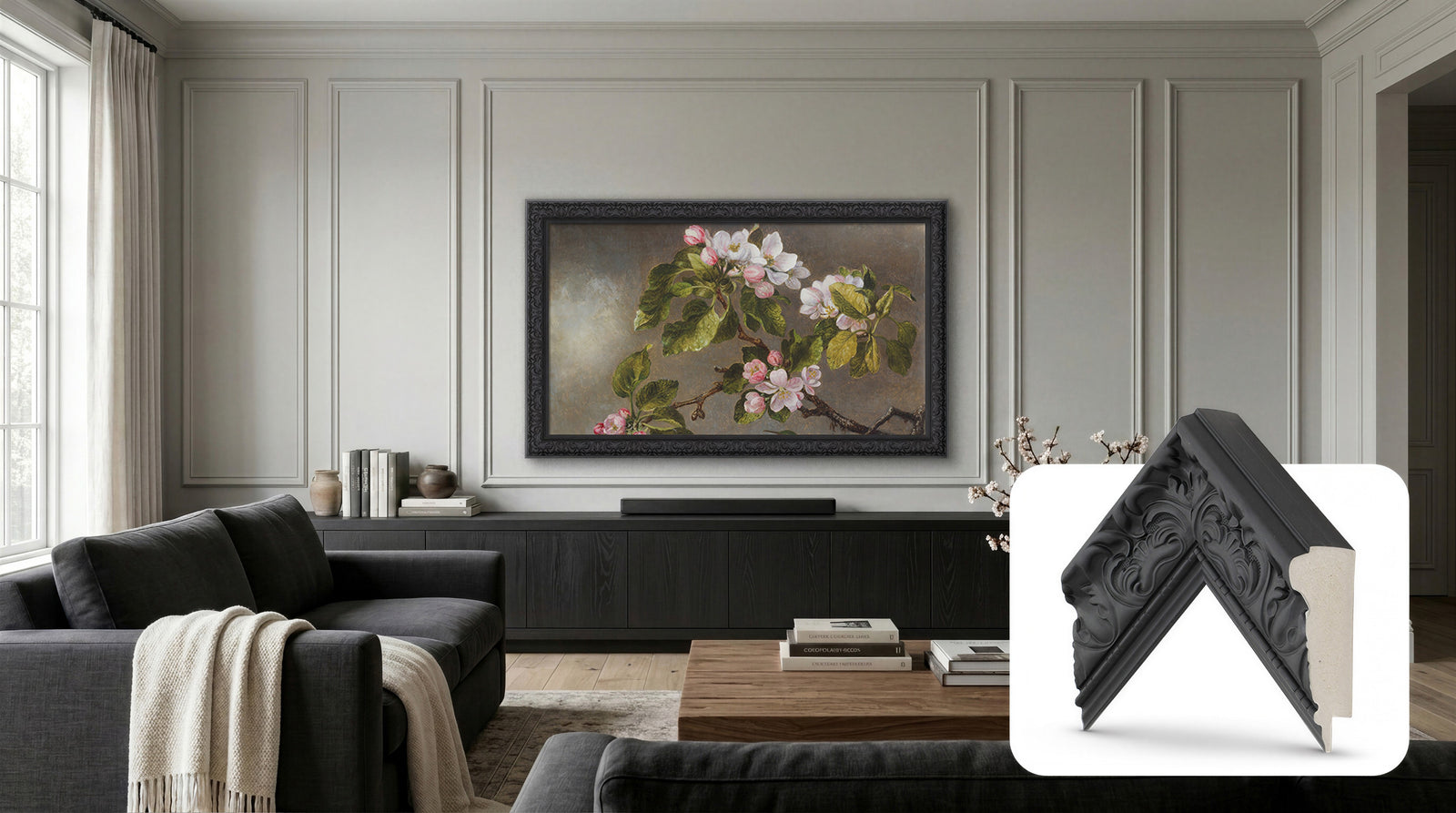 Tuscan Matte Black Deco Frame